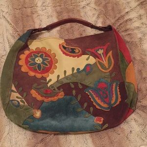 Lucky Brand suede and leather purse.